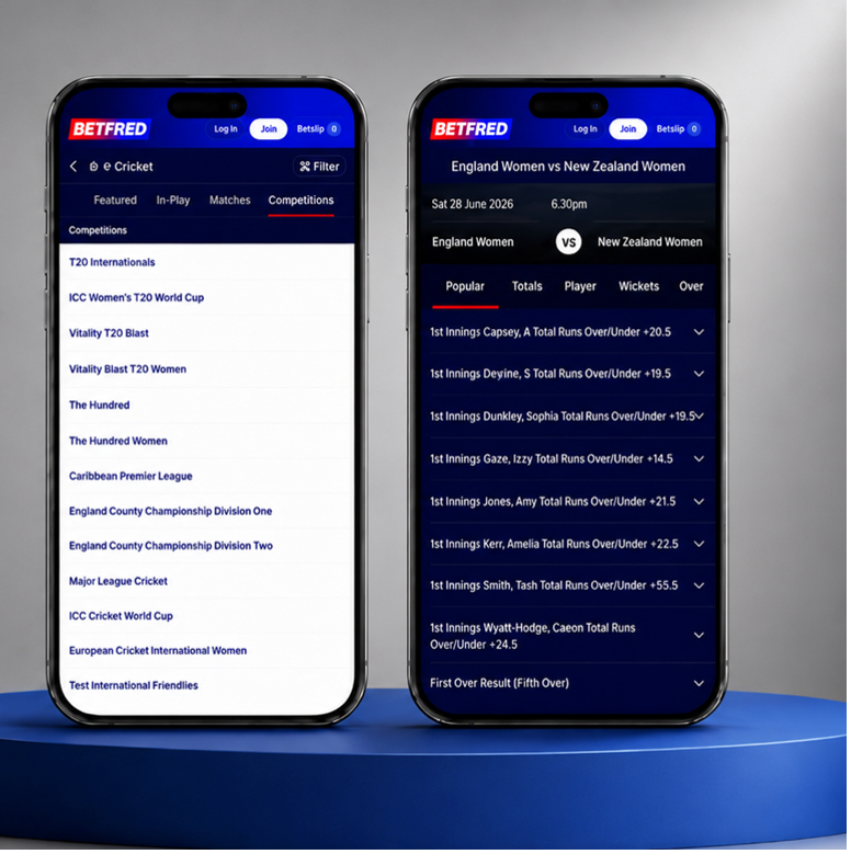Betfred cricket markets powered by Decimal Data